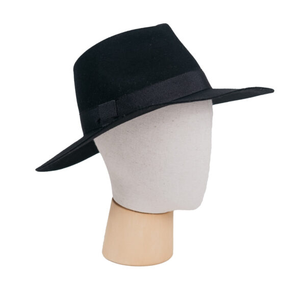 zwarte fedora hoed wol